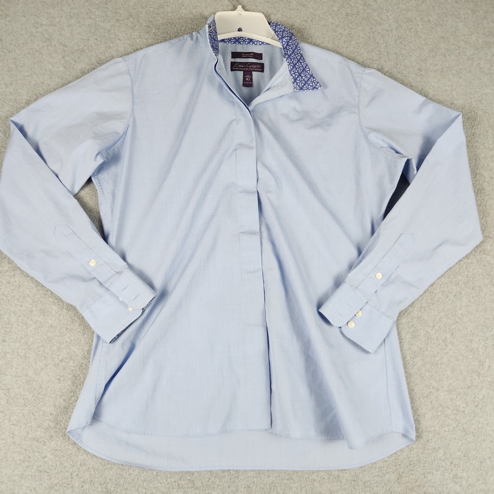 Essex Classics Performance Collection Shirt Womens 42 Blue Coolmax Long Sleeve